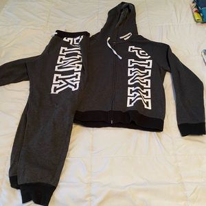 Pink sweats and hoodie